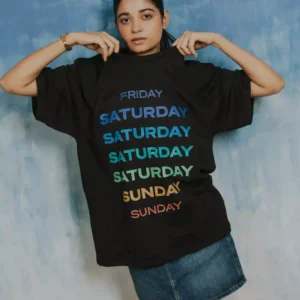 unisex oversized tee - Distorted Week Tee Design 07 front view