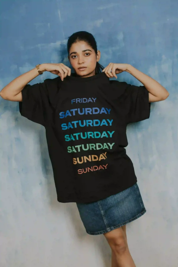 unisex oversized tee - Distorted Week Tee Design 07 front view