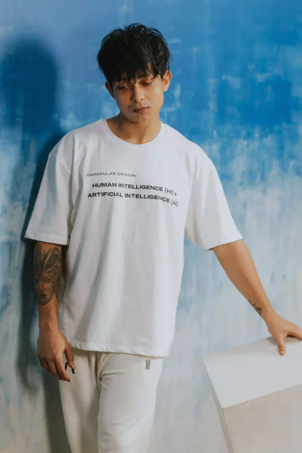 unisex oversized tee - Primary Source Tee Design 09 front view