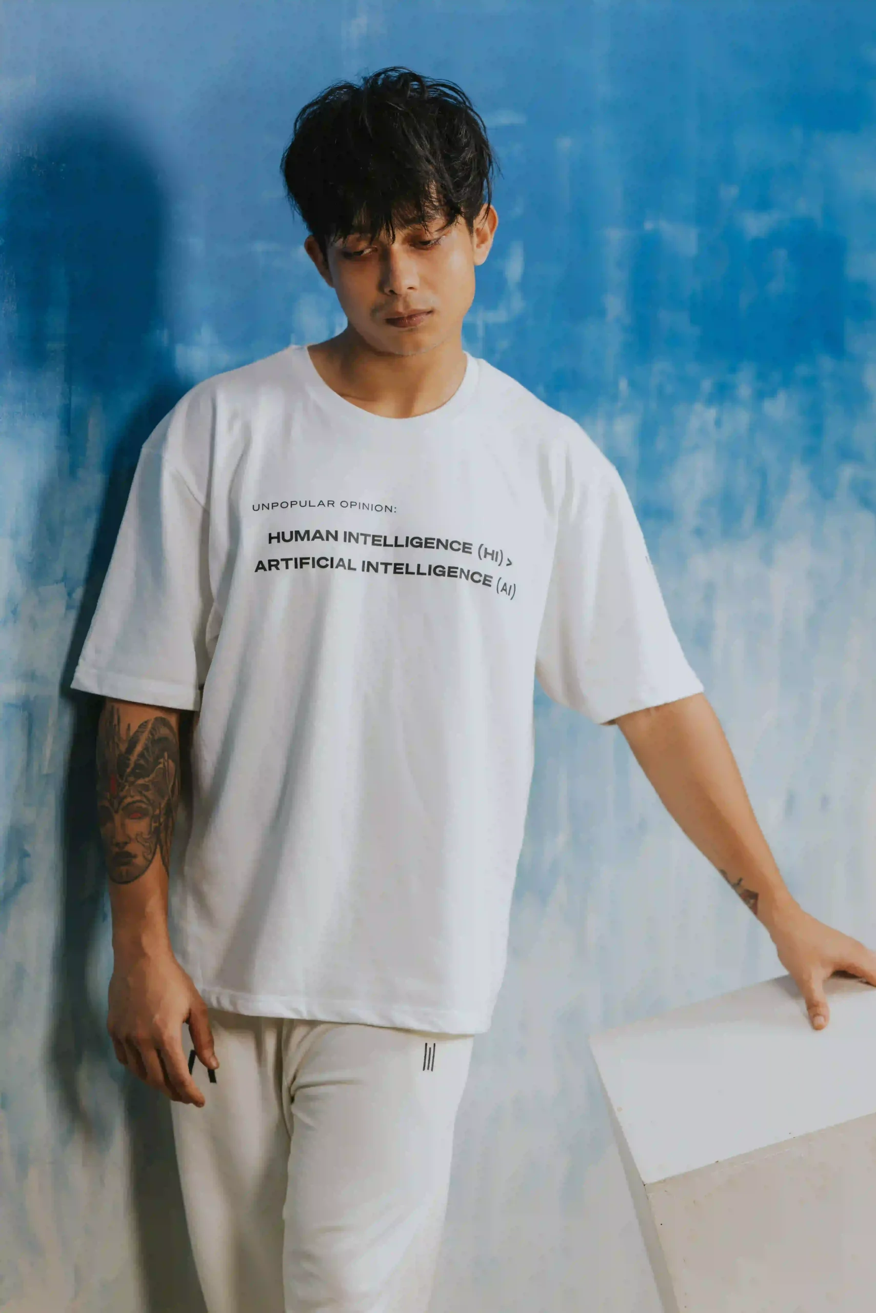 unisex oversized tee - Primary Source Tee Design 09 front view