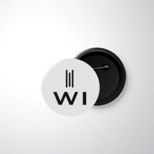 Worn Ideas Badge enamel pin accessory Black White