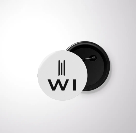 Worn Ideas Badge enamel pin accessory Black White